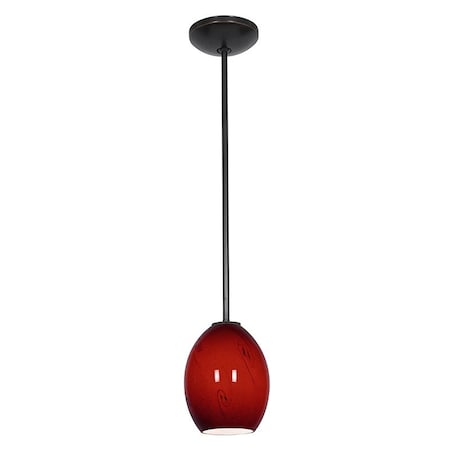Access Lighting Brandy FireBird, LED Pendant, Oil Rubbed Bronze Finish, Red Sky Glass 28023-3R-ORB/RUSKY